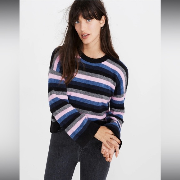Madewell Striped Cardiff Cropped Sweater in Coziest Yarn - Picture 2 of 9